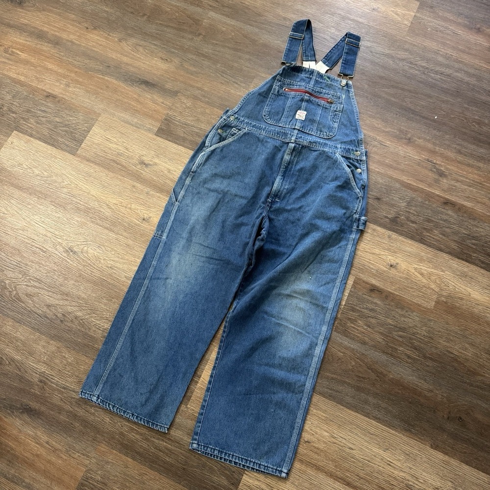 Pointer Brand Low Back Overalls Dark Denim Men Sz 40x29 USA FAIR Country Farmer